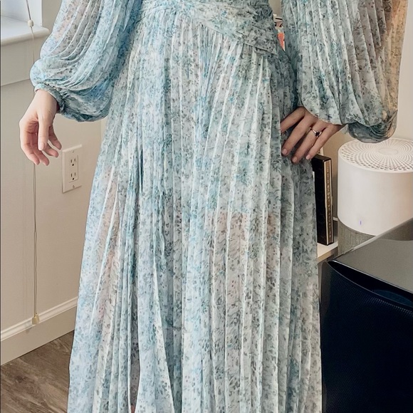 Acler Acetone Pleated Gown Size 2, Color: Blue - Picture 5 of 6